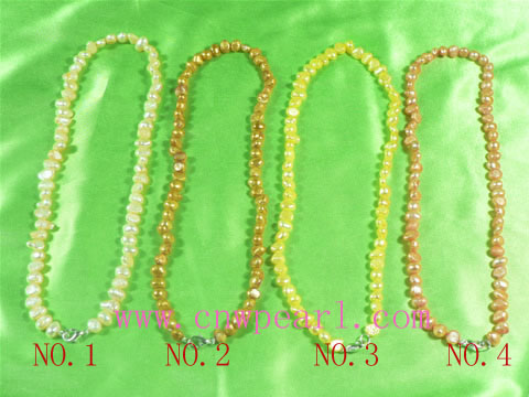 wholesale 6-7mm dye color nugget pearl necklace